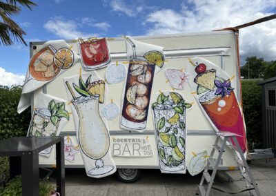 Cocktail-Barwagen - Platzierung Beschriftung